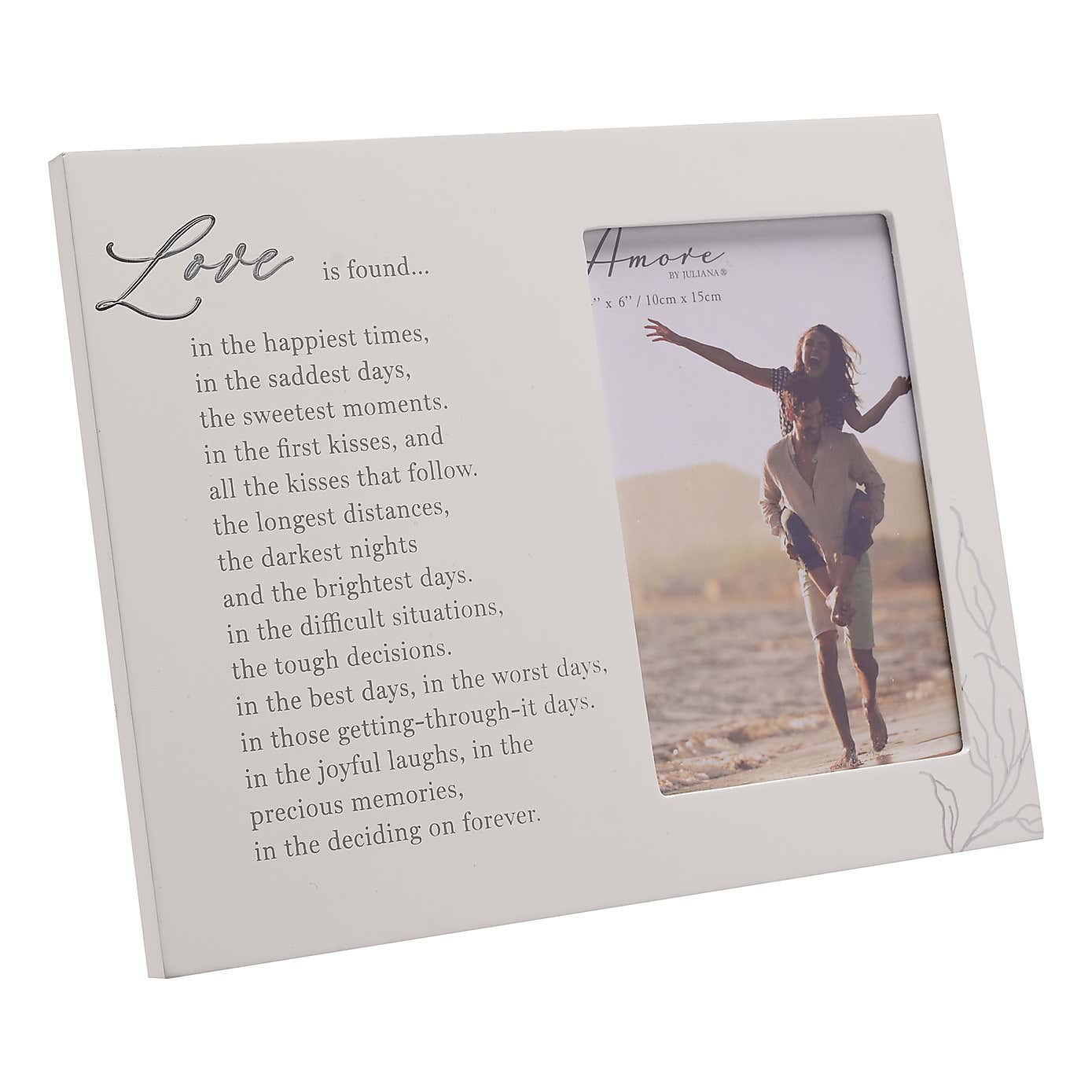 Amore White Love Verse Photo Frame
