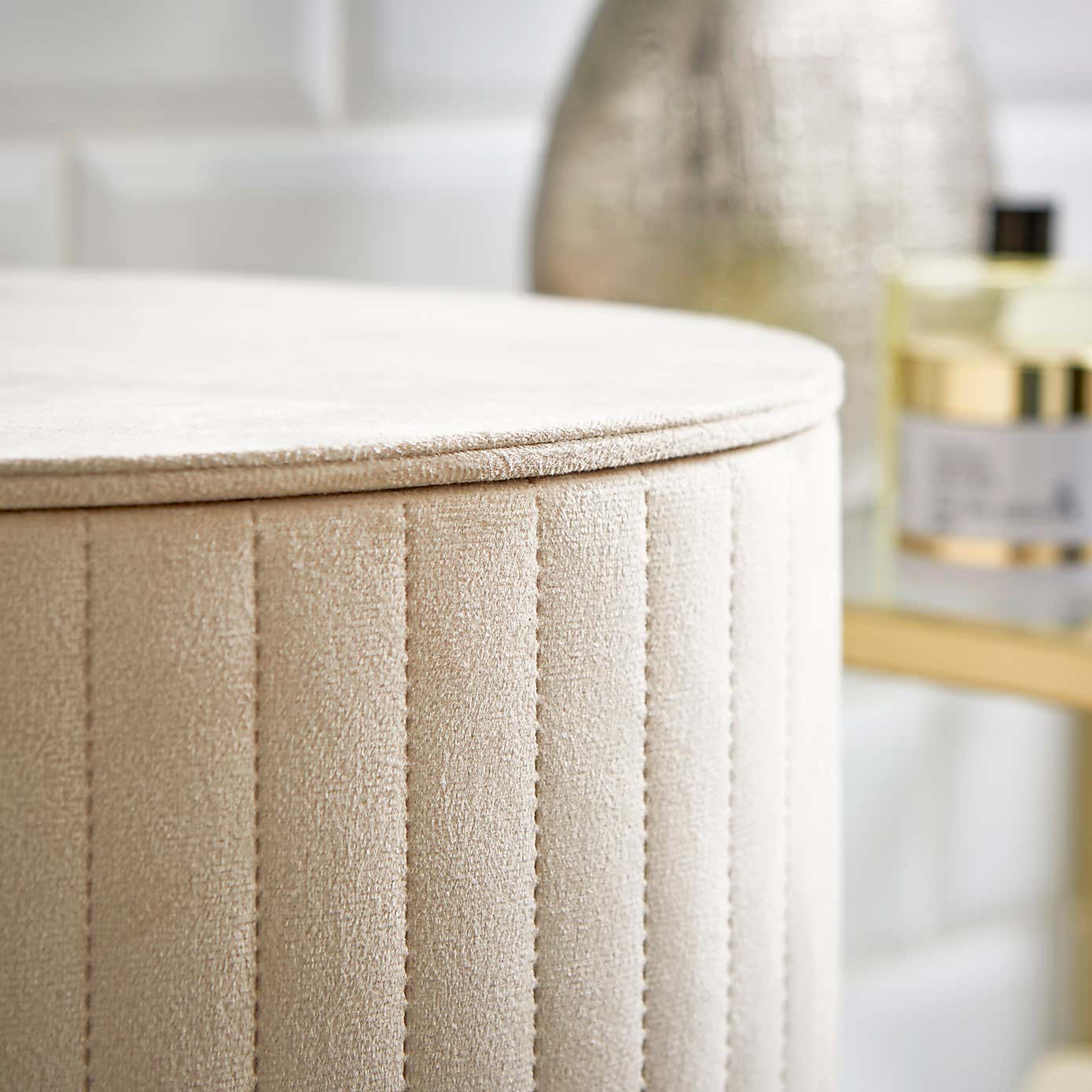 Modern Luxe Ribbed Laundry Basket