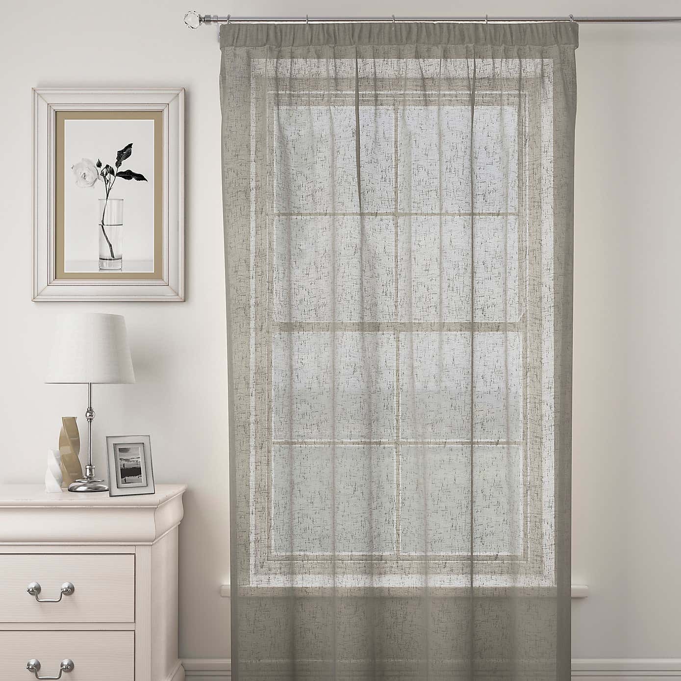 Boucle Tape Top Single Voile Panel