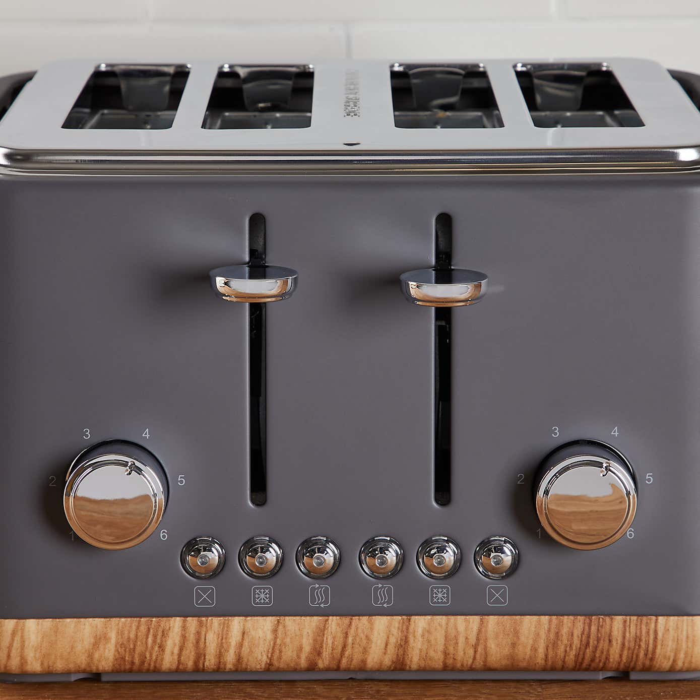 Contemporary 4 Slice Matt Grey Toaster