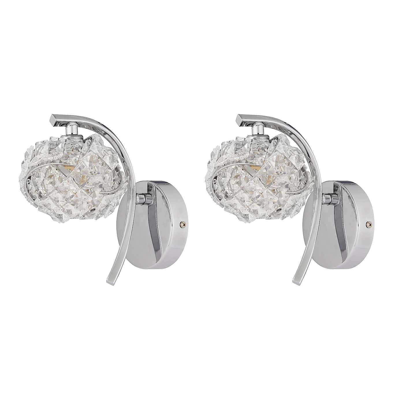 Cecilie Glass Wall Light Twin Pack