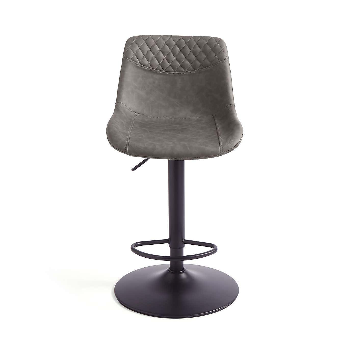 Walden Height Adjustable Bar Stool, Faux Leather