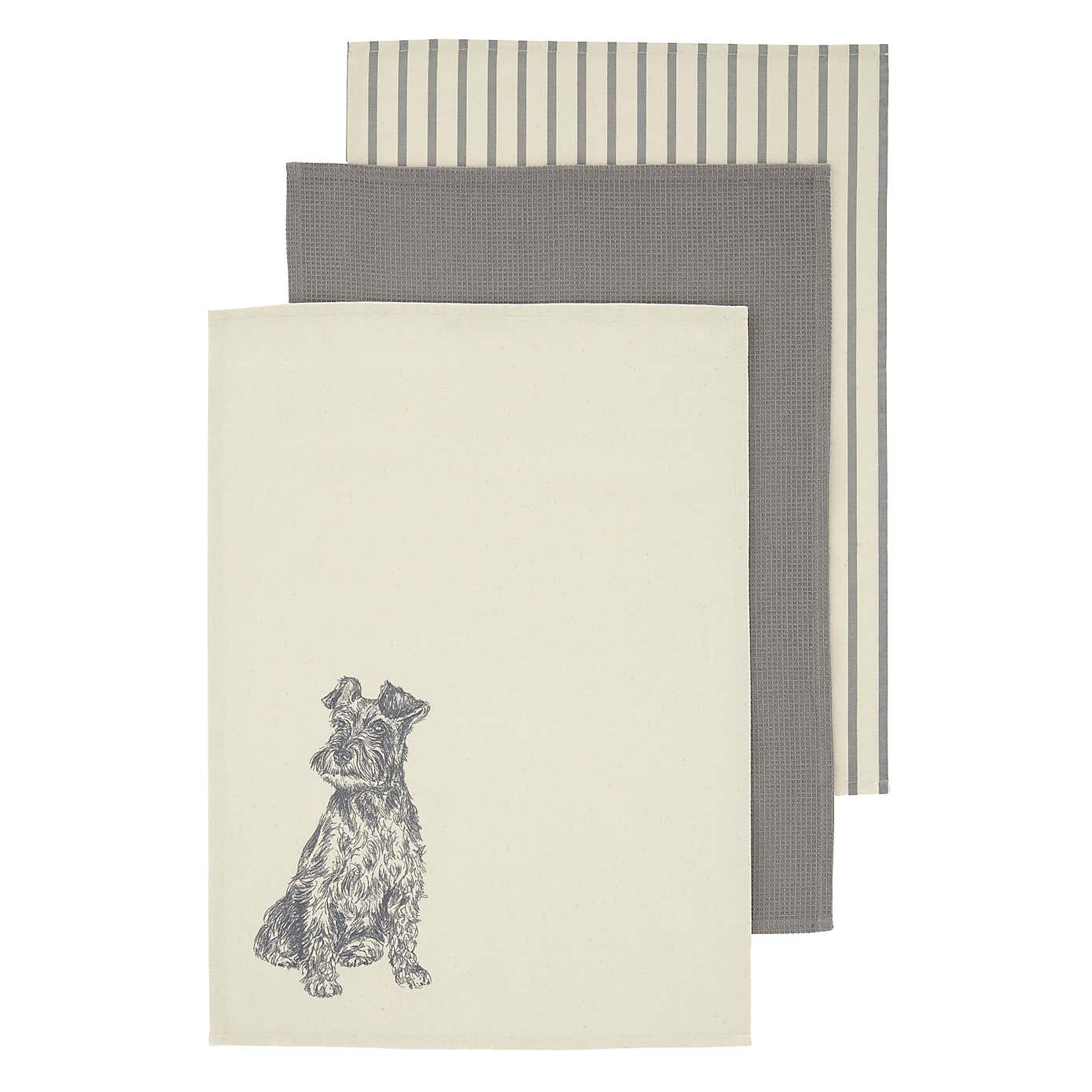 Schnauzer 3 Pack Tea Towel