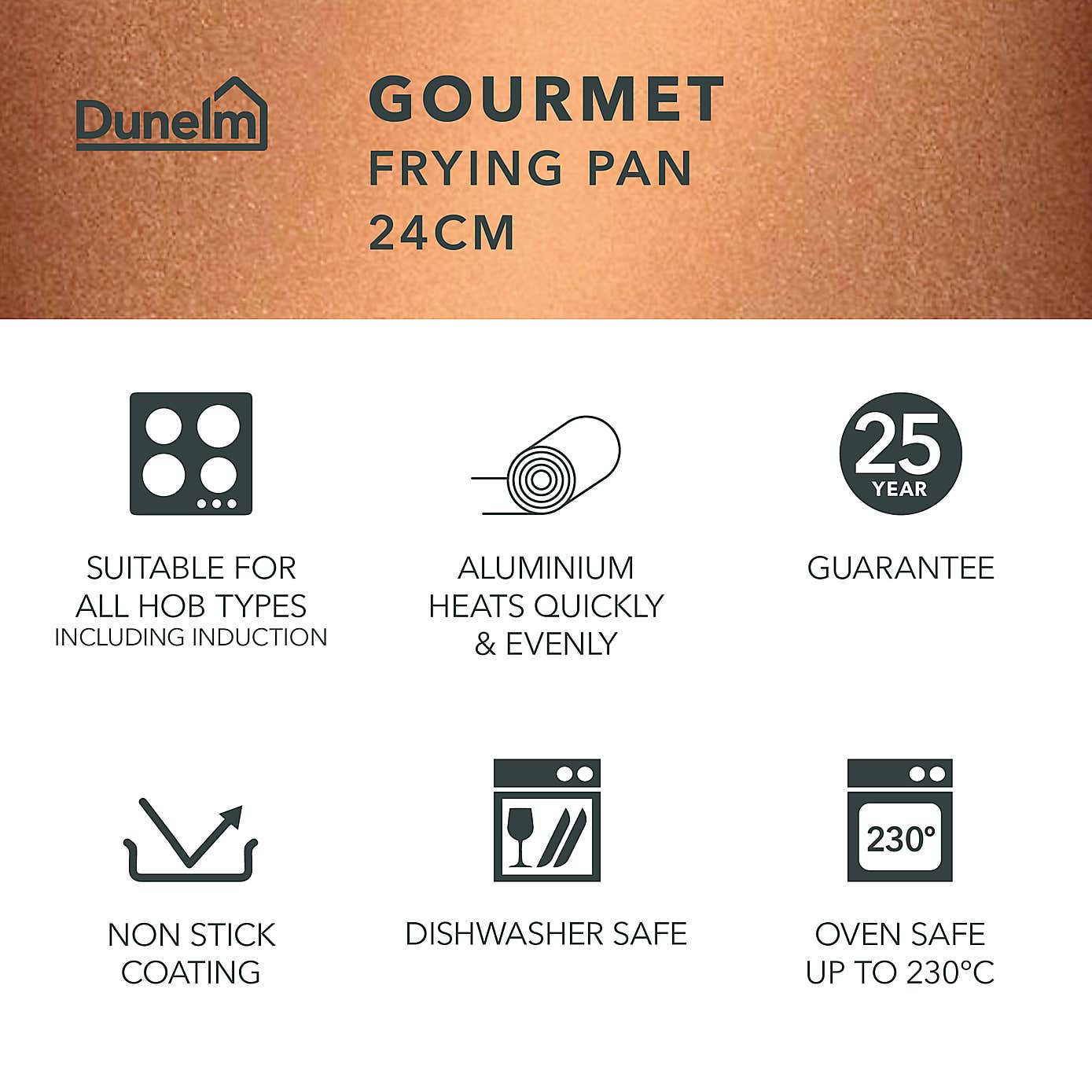 Gourmet Stainless Steel Non-Stick Frying Pan, 24cm