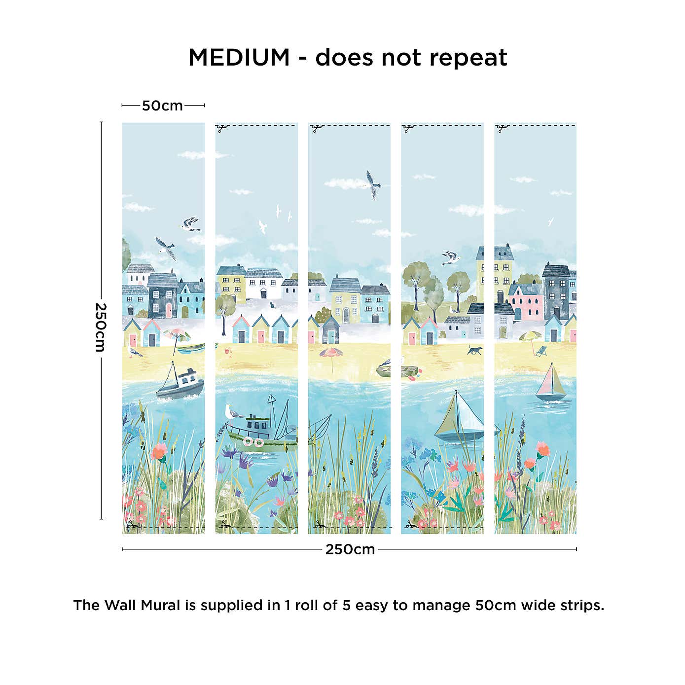 Coastal Town Wall Mural