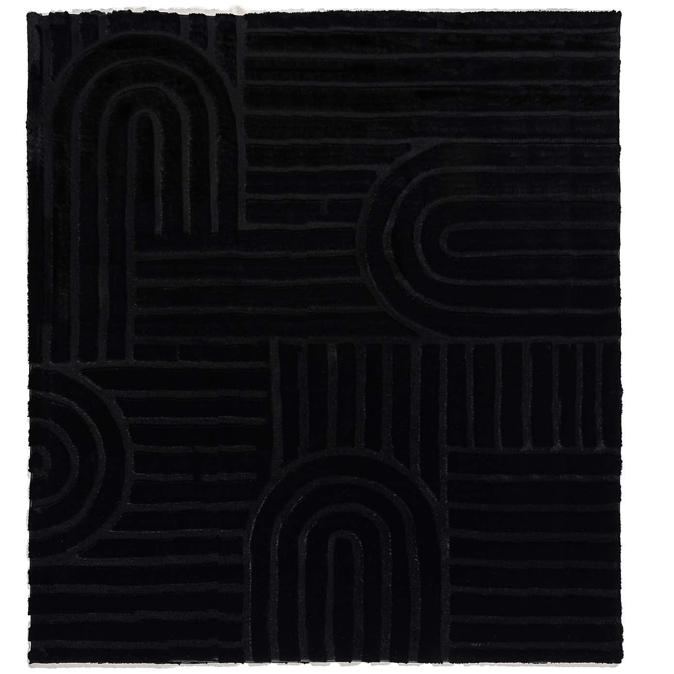 Supersoft Lush Geometric Fux Fur Arch Rug