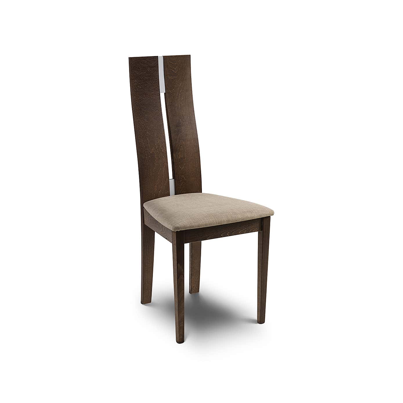 Cayman Set of 2 Dining Chairs, Walnut Faux Leather