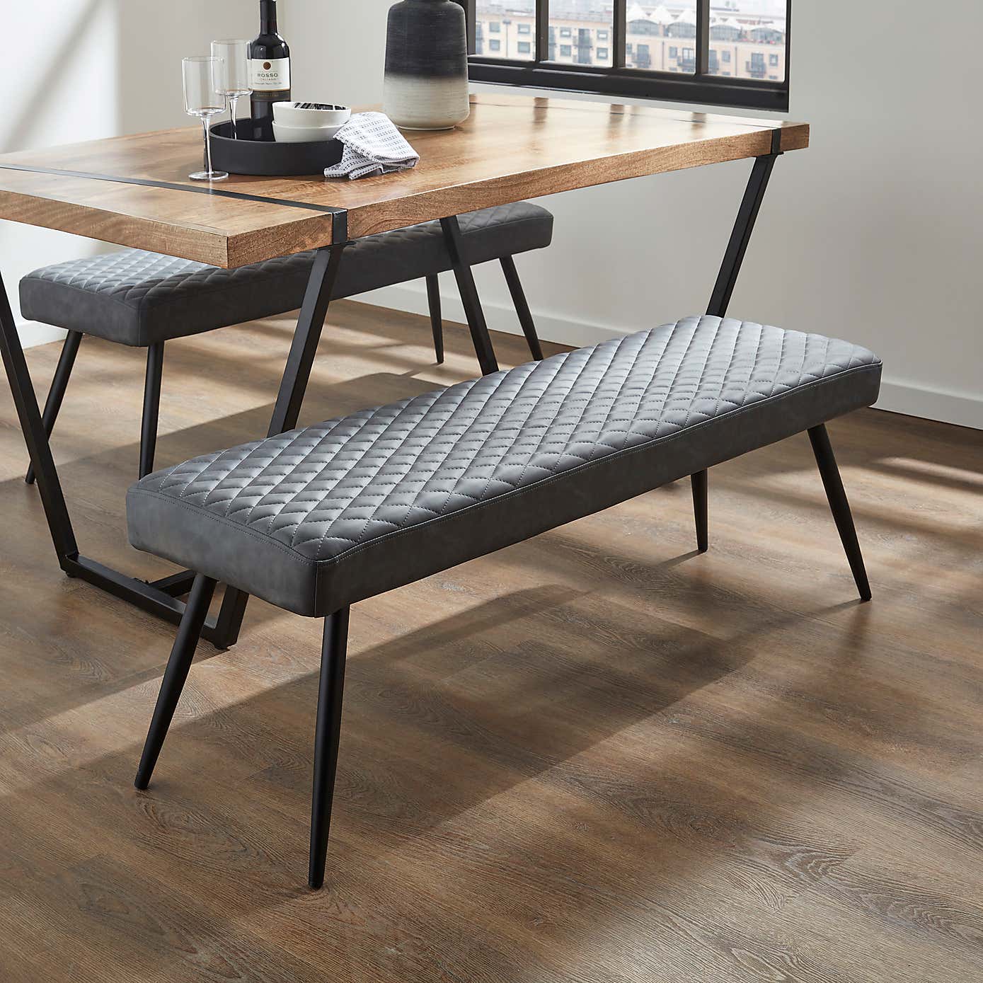 Montreal Faux Leather Dining Bench