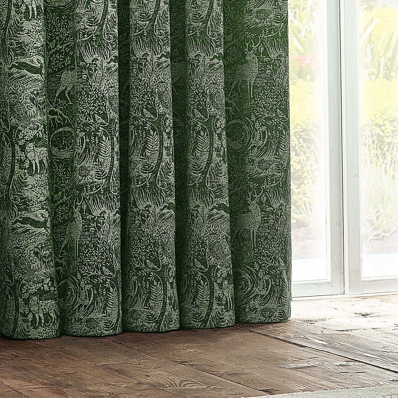 Winter Woods Emerald Eyelet Curtains