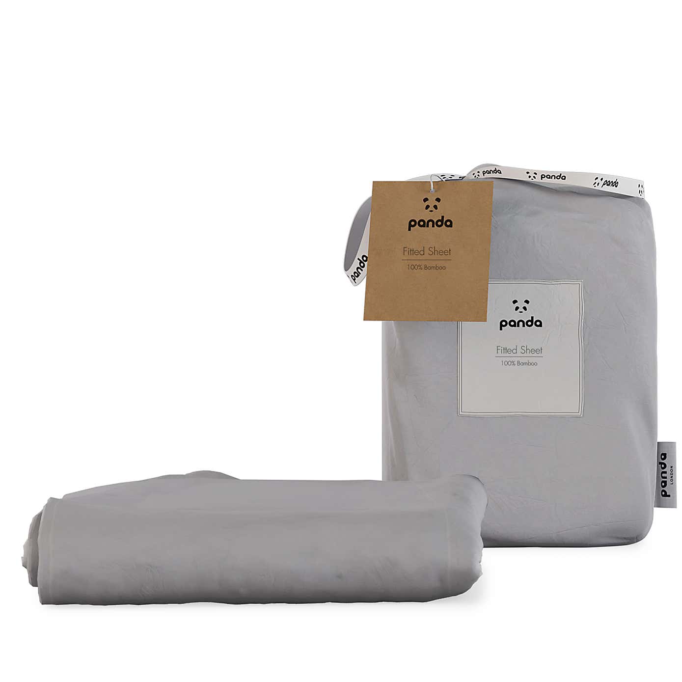 Panda Bamboo Quiet Grey Fitted Sheet