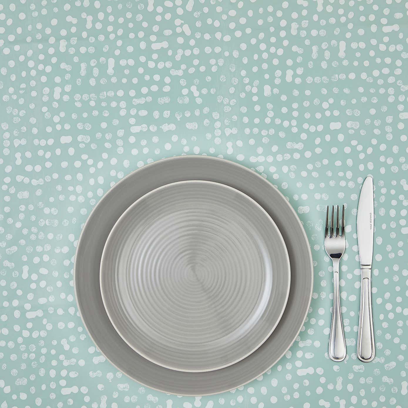 By the Metre Finger Prints Seafoam PVC