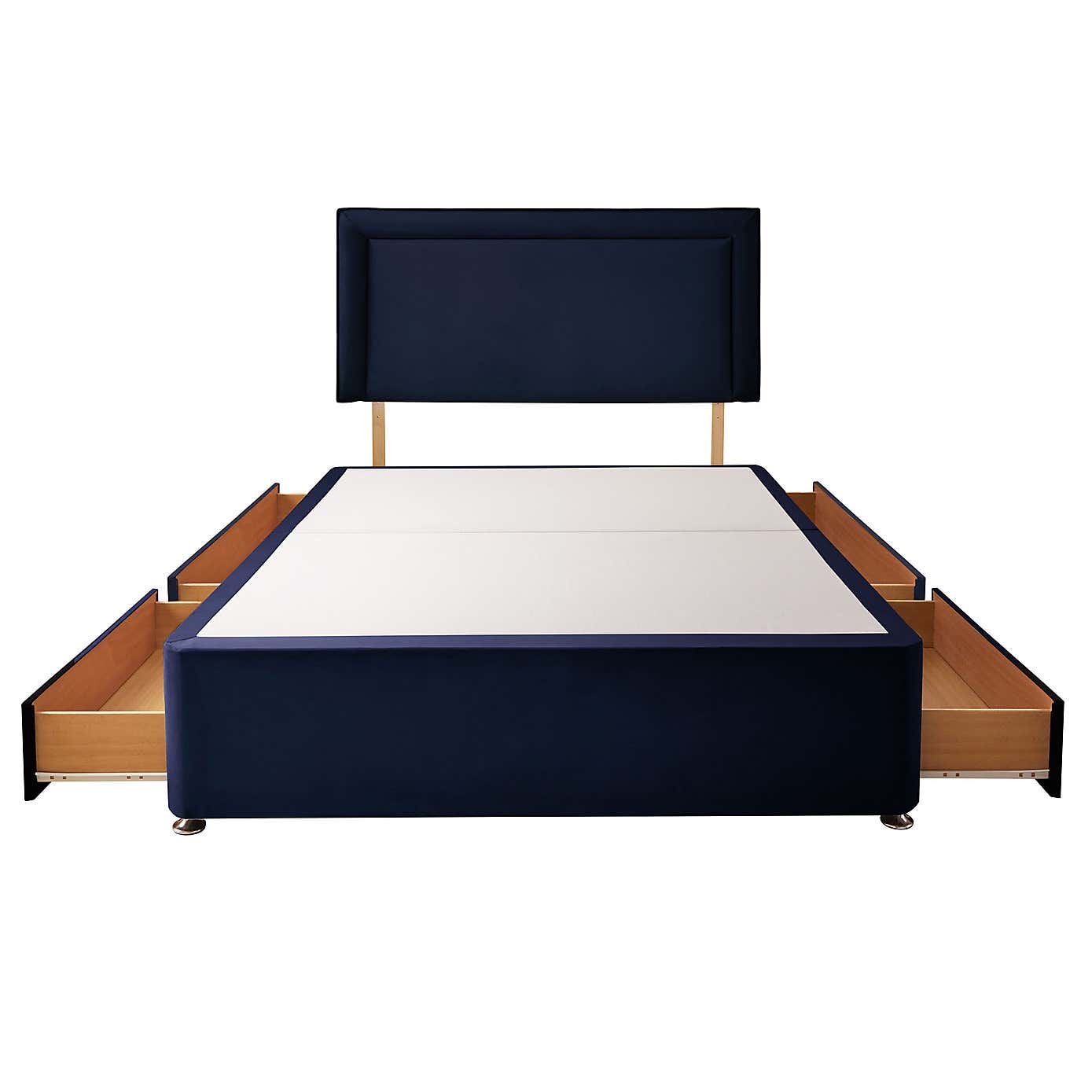 Silentnight 2 Drawer Divan Bed With Velvet Malvern Headboard
