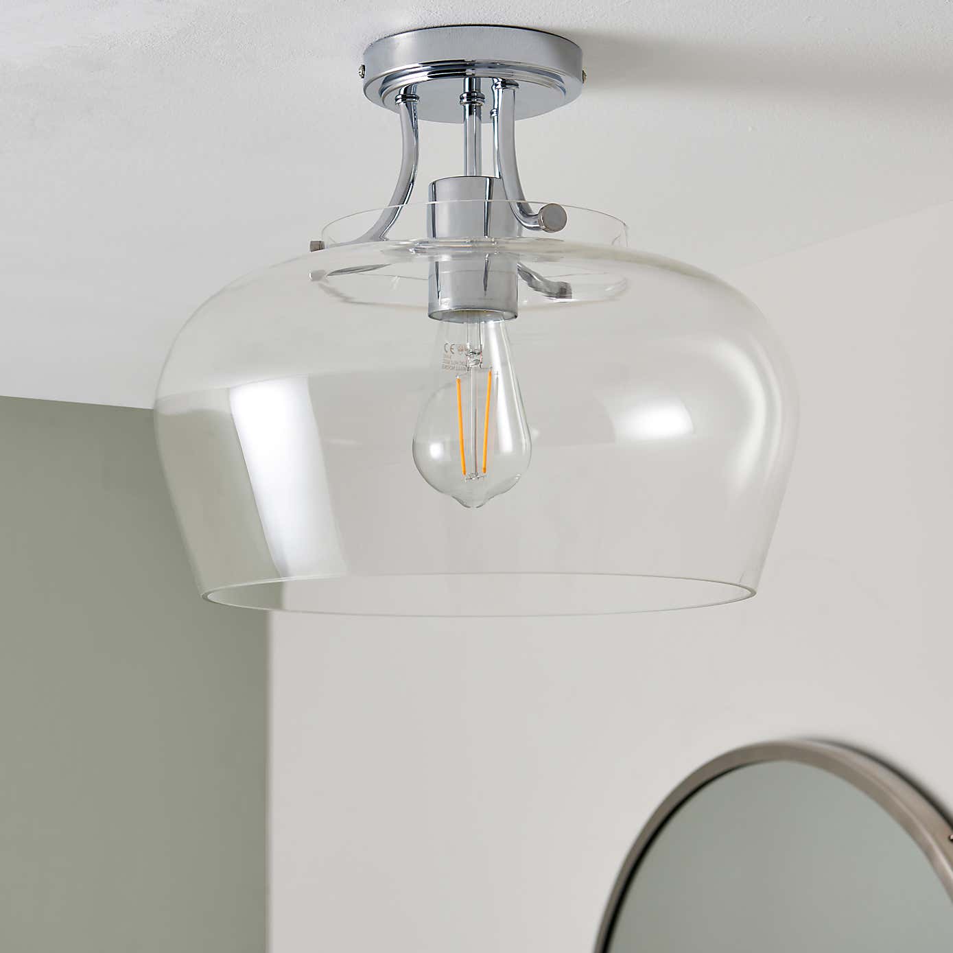 Hotel Lilier Bathroom 1 Light Flush Ceiling Fitting