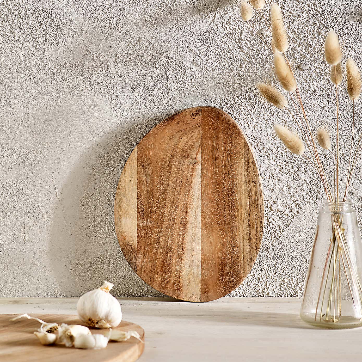 Wood Colourblock Small Chopping Board Pebble