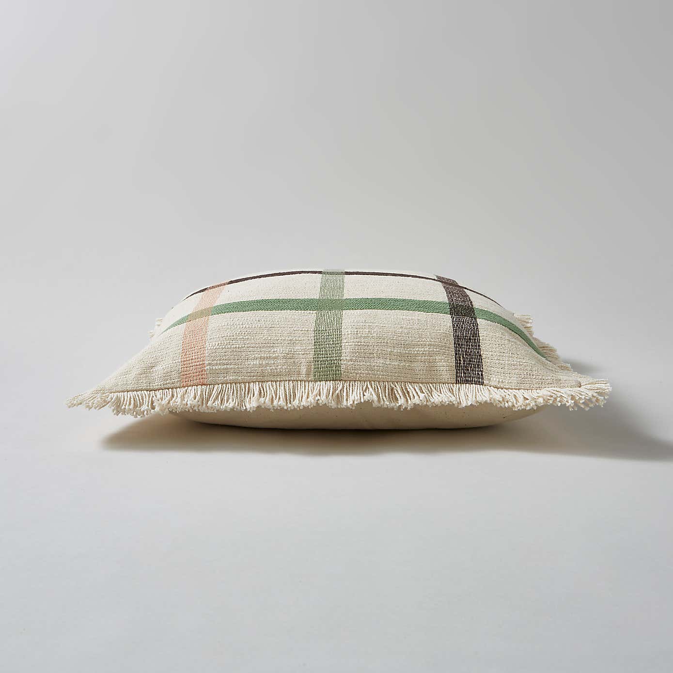 Woven Check Cotton Square Cushion