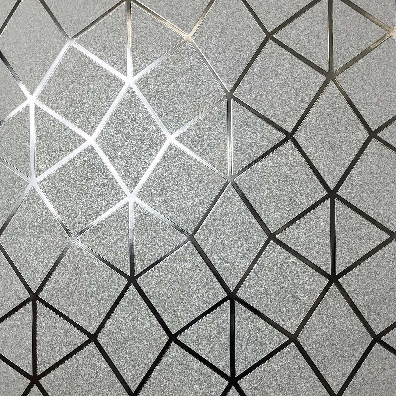 Platinum Geo Trellis Vinyl Wallpaper