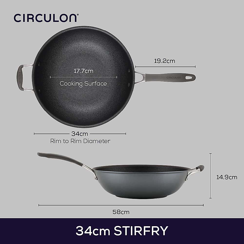 Circulon Scratch Defense Extreme Non-Stick Wok, 34cm