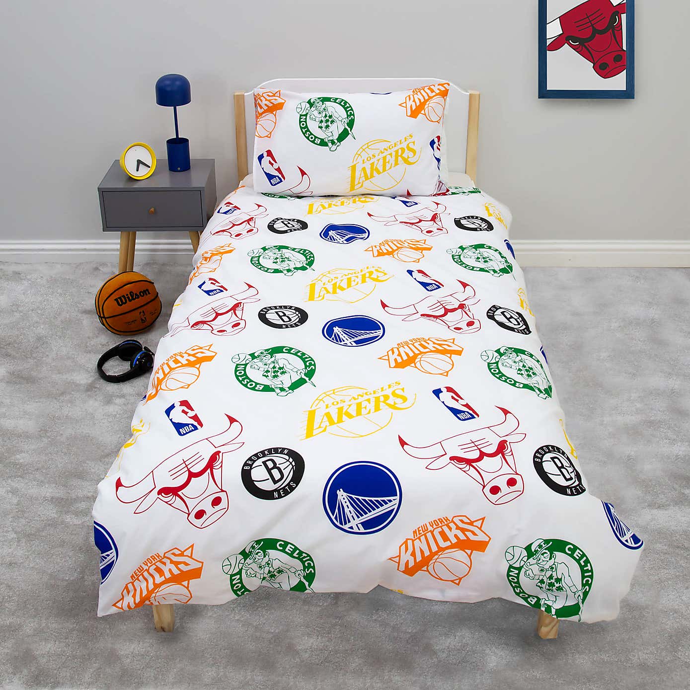 NBA Divide Reversible Single Duvet & Pillowcase Set