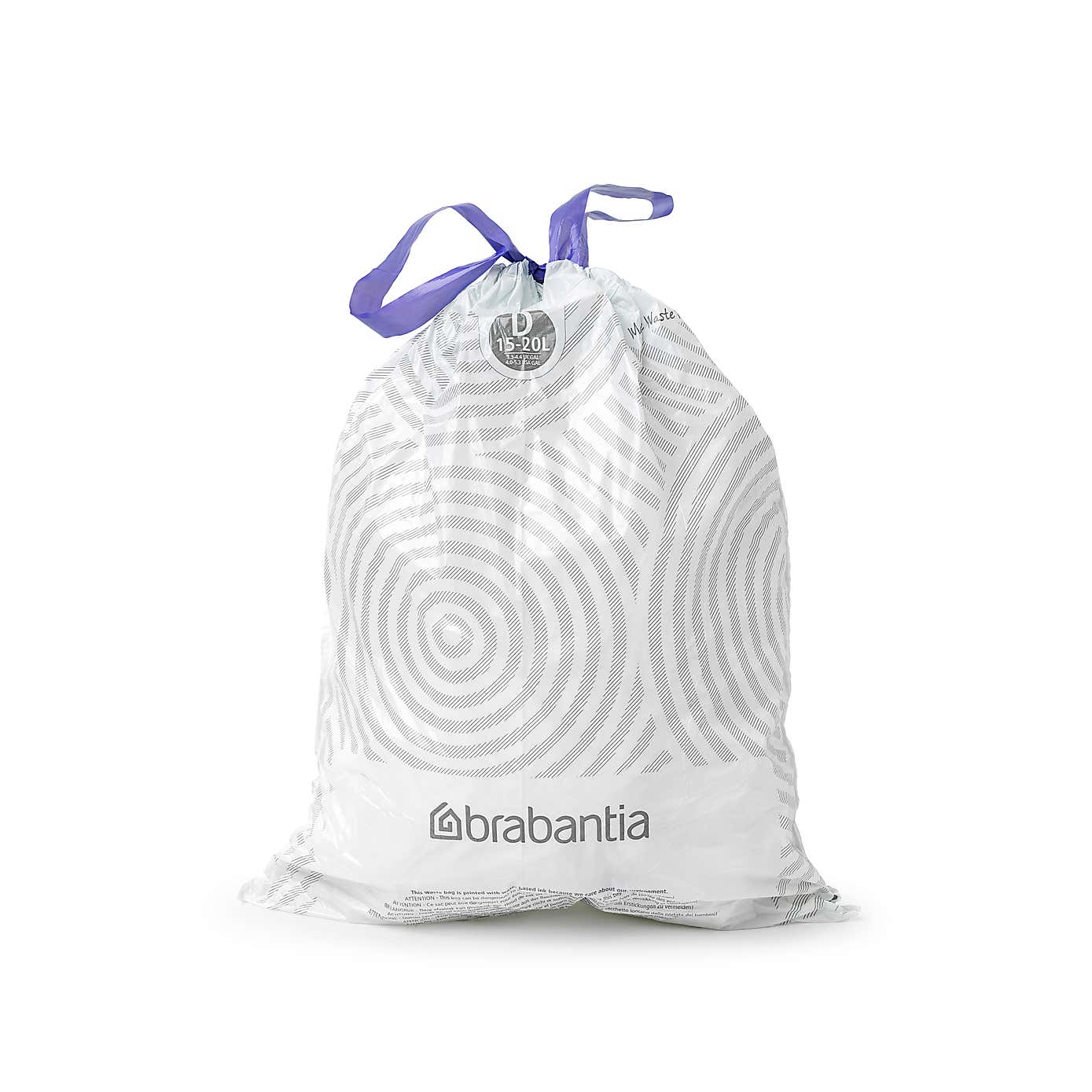 Brabantia PerfectFit Pack of 20 Size D 15-20 Litre Bin Bags