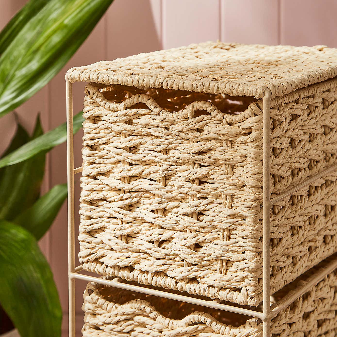 Wavy Edge Woven Storage Drawers