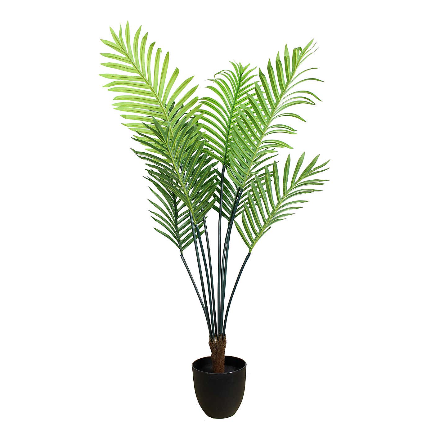 Artificial Areca Palm in Black Plant Pot