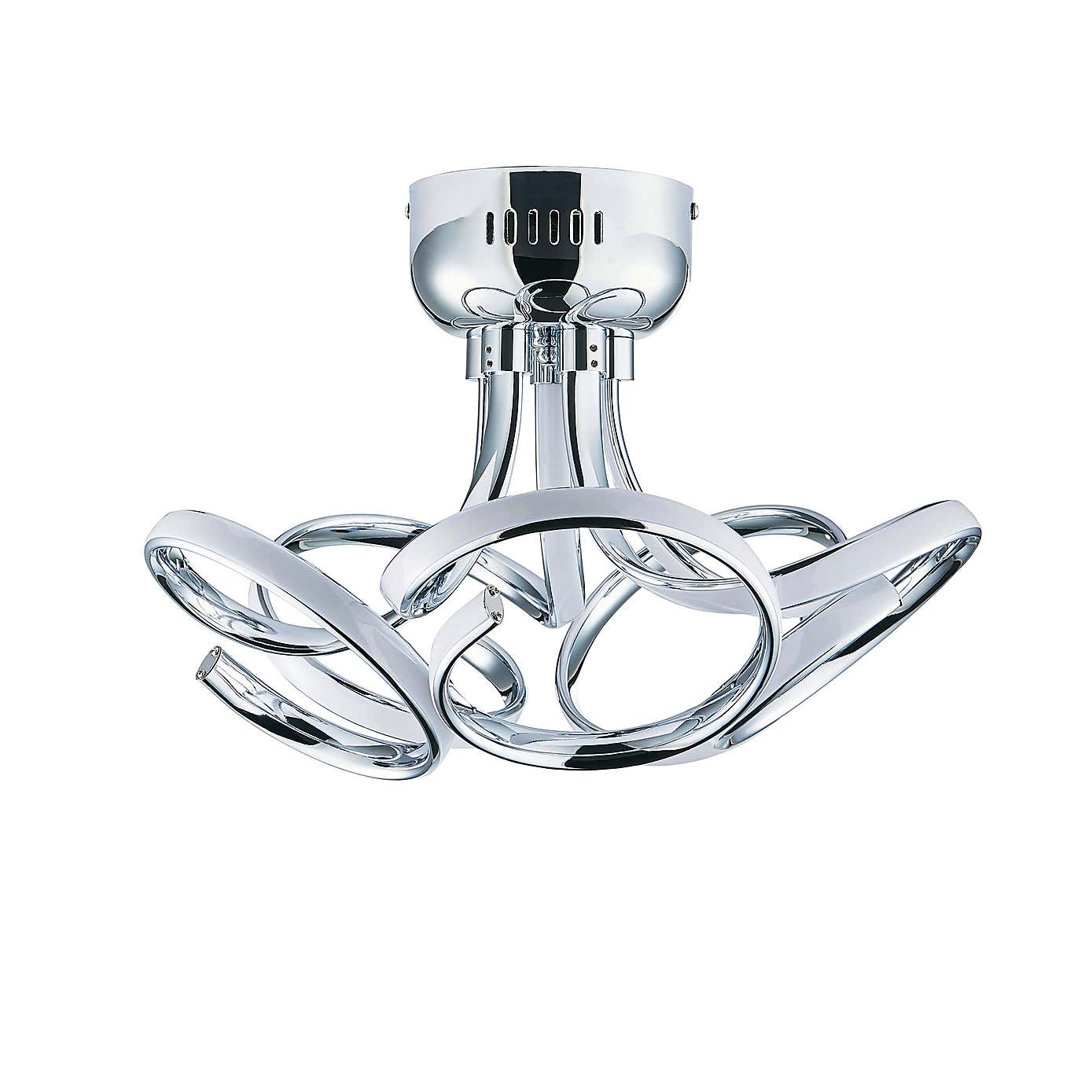 Cortez 5 Light Integrated LED Swirl Semi-Flush Ceiling Fitting