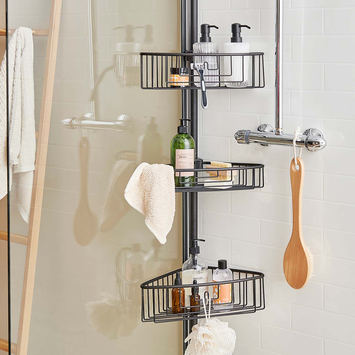 Black Soft Touch Shower Rail