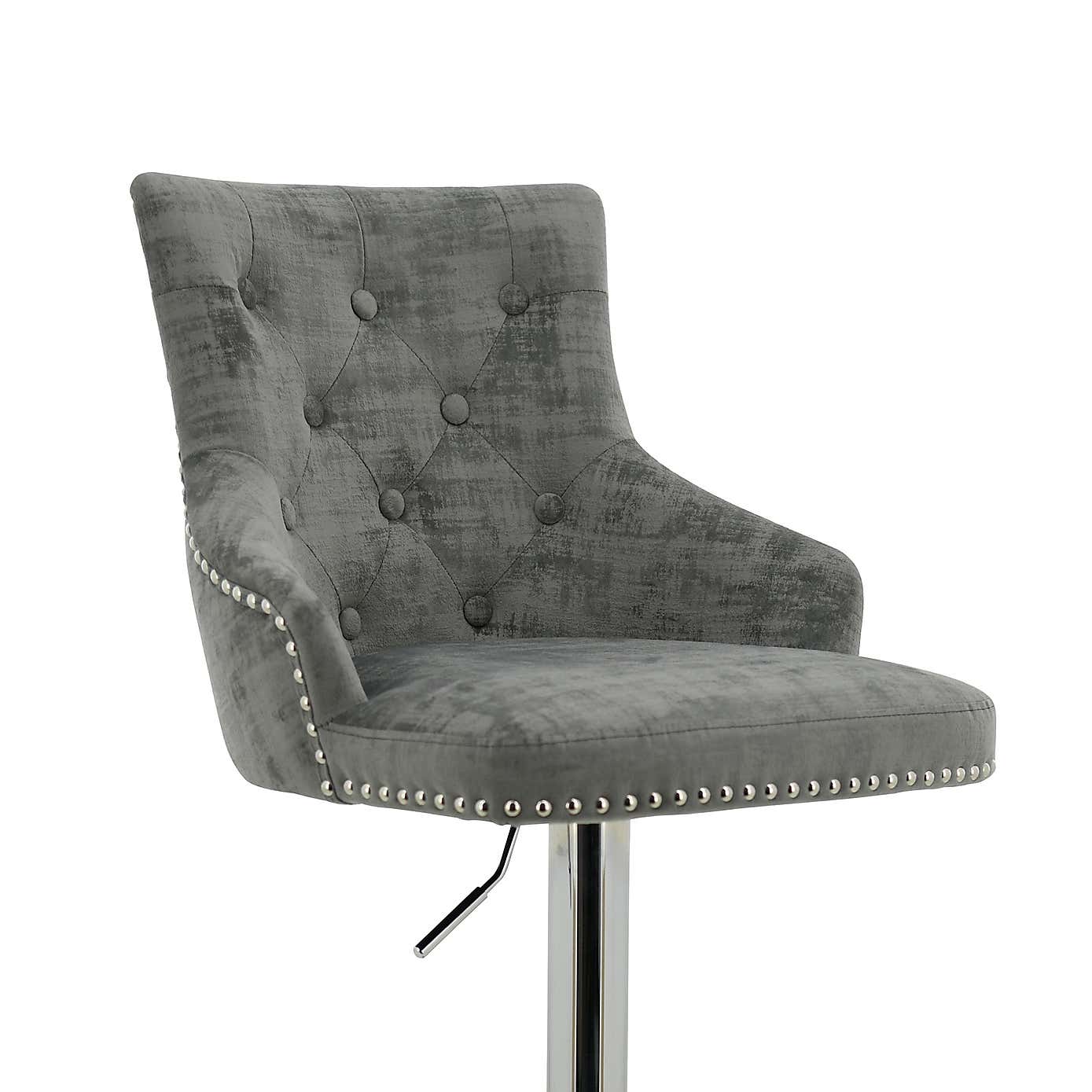 Selena Distressed Velvet Bar Stool