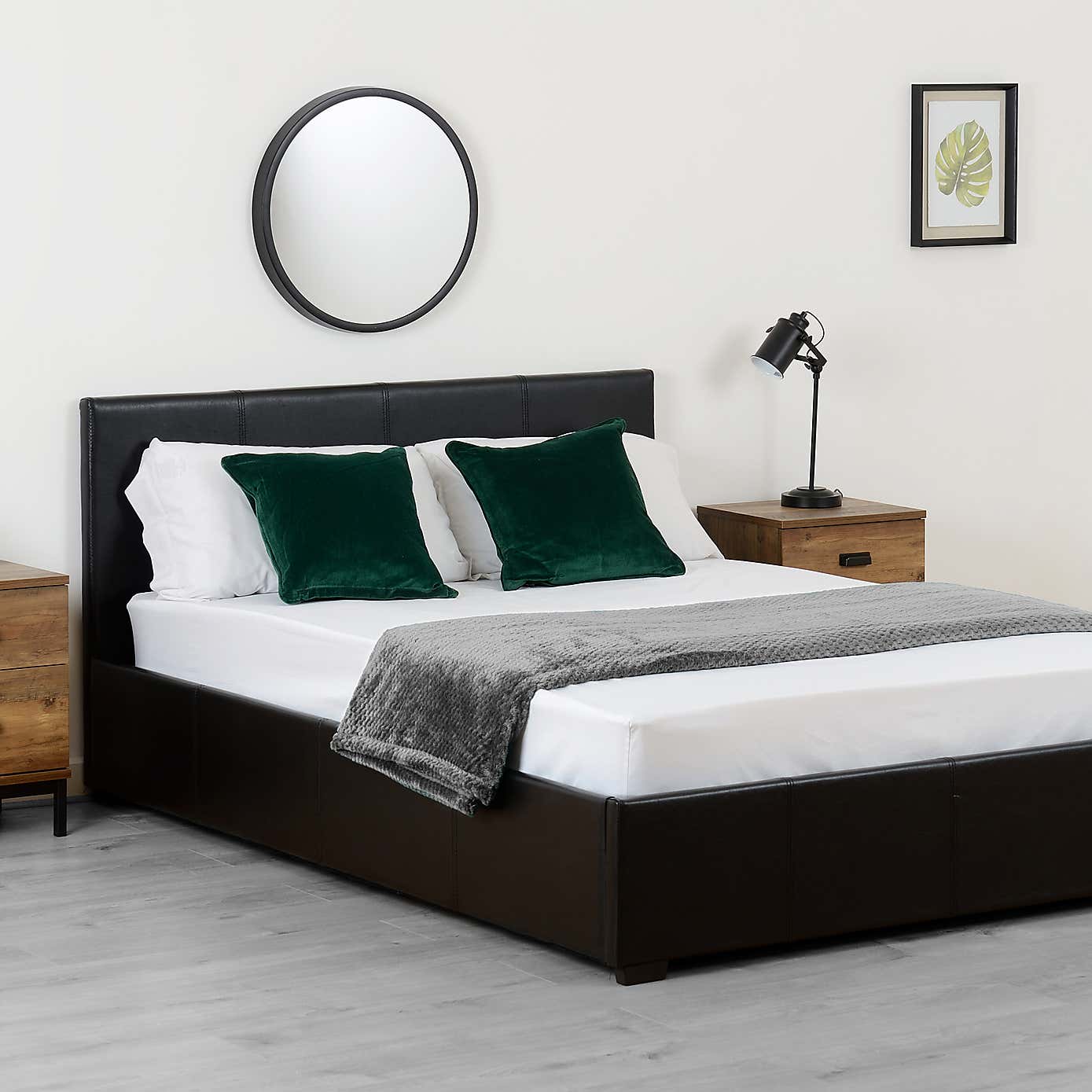 Waverley Faux Leather Ottoman Bedstead - Grey