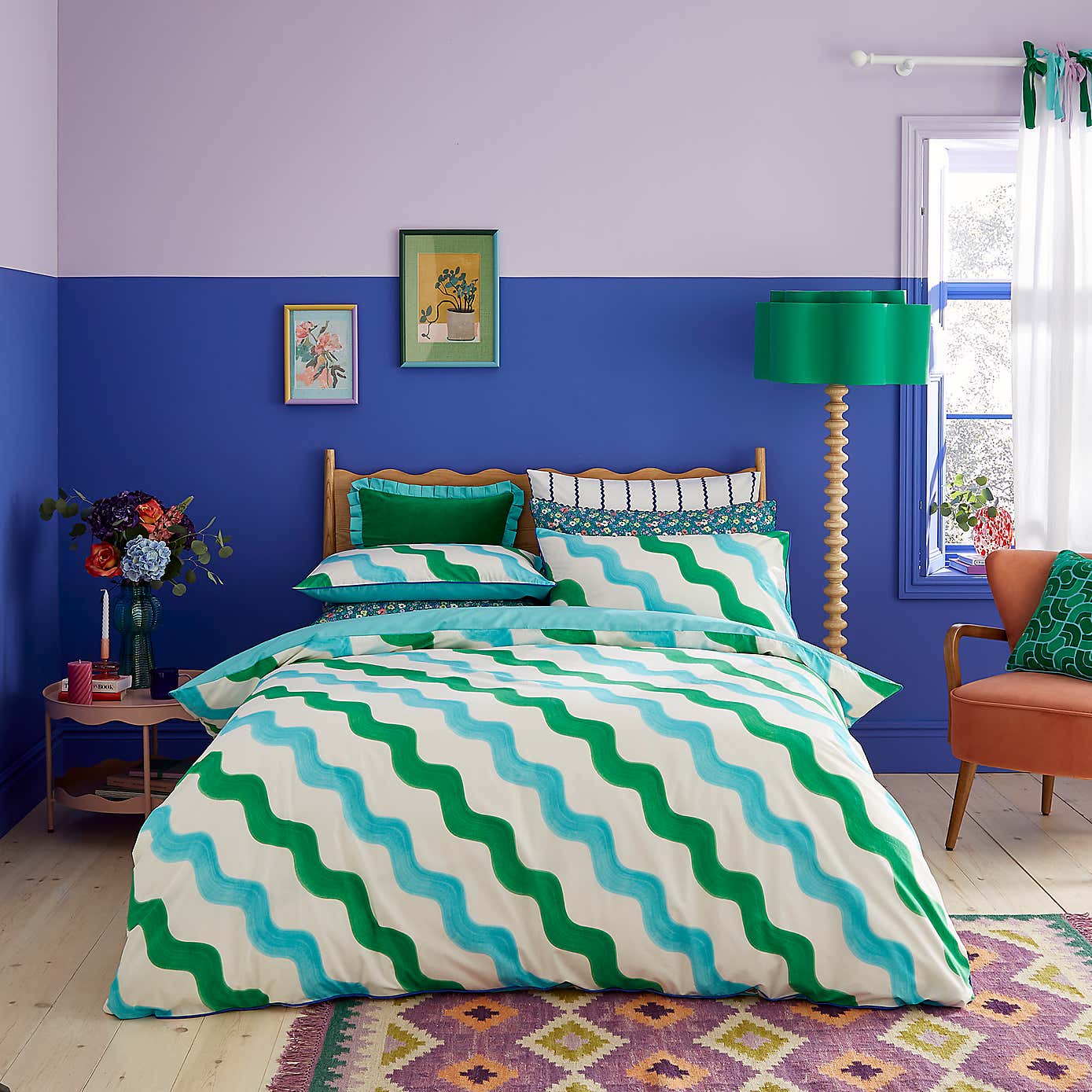 Sophie Robinson Hazy Wave 100% Cotton Duvet Cover & Pillowcase Set