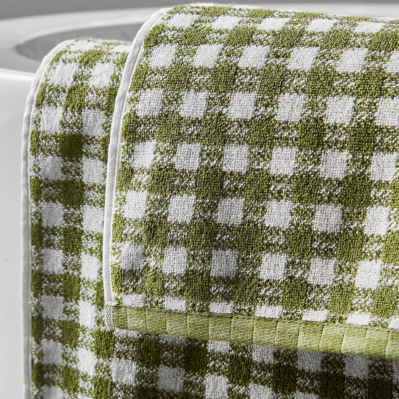 Gingham Check Cotton Towel