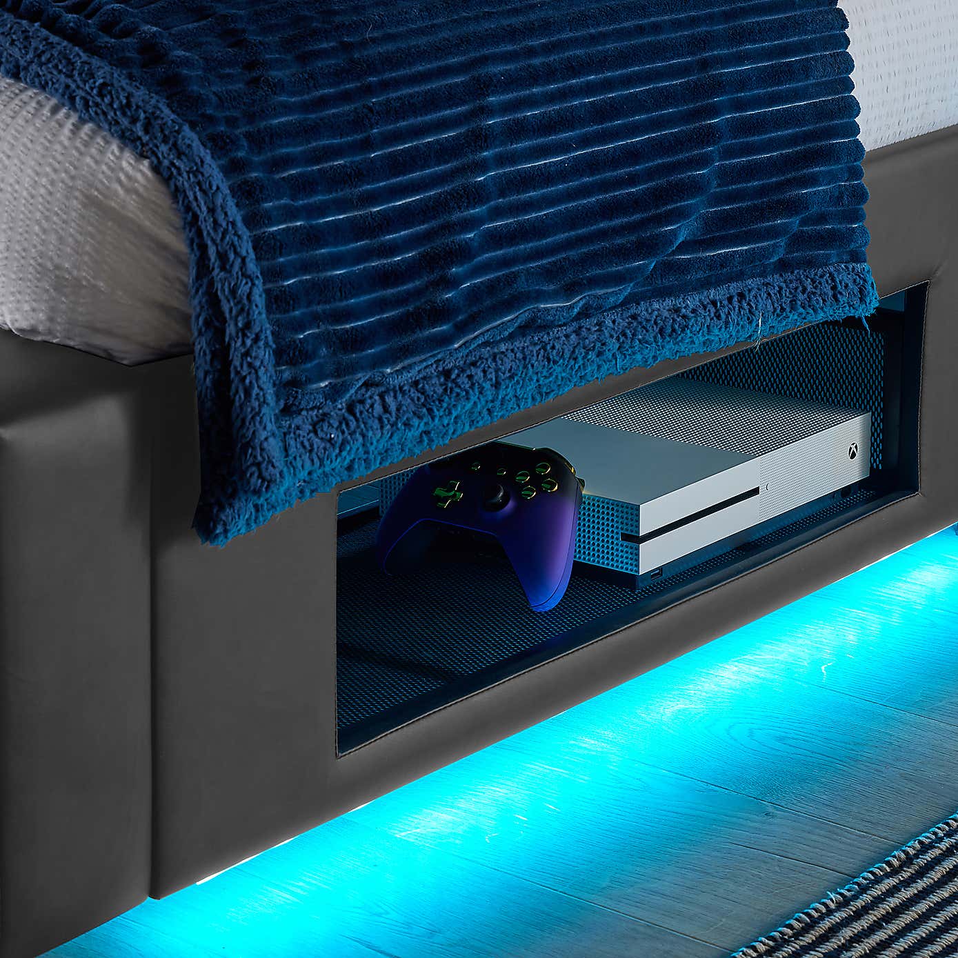 X Rocker Living Ava TV Bed with LED Lights and TV Mount