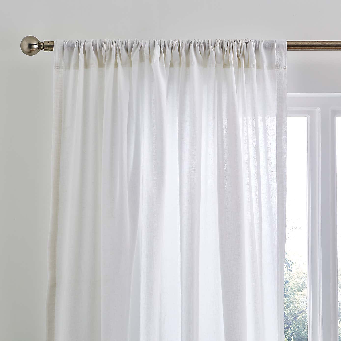 Cotton Linen Slot Top Voile Curtains