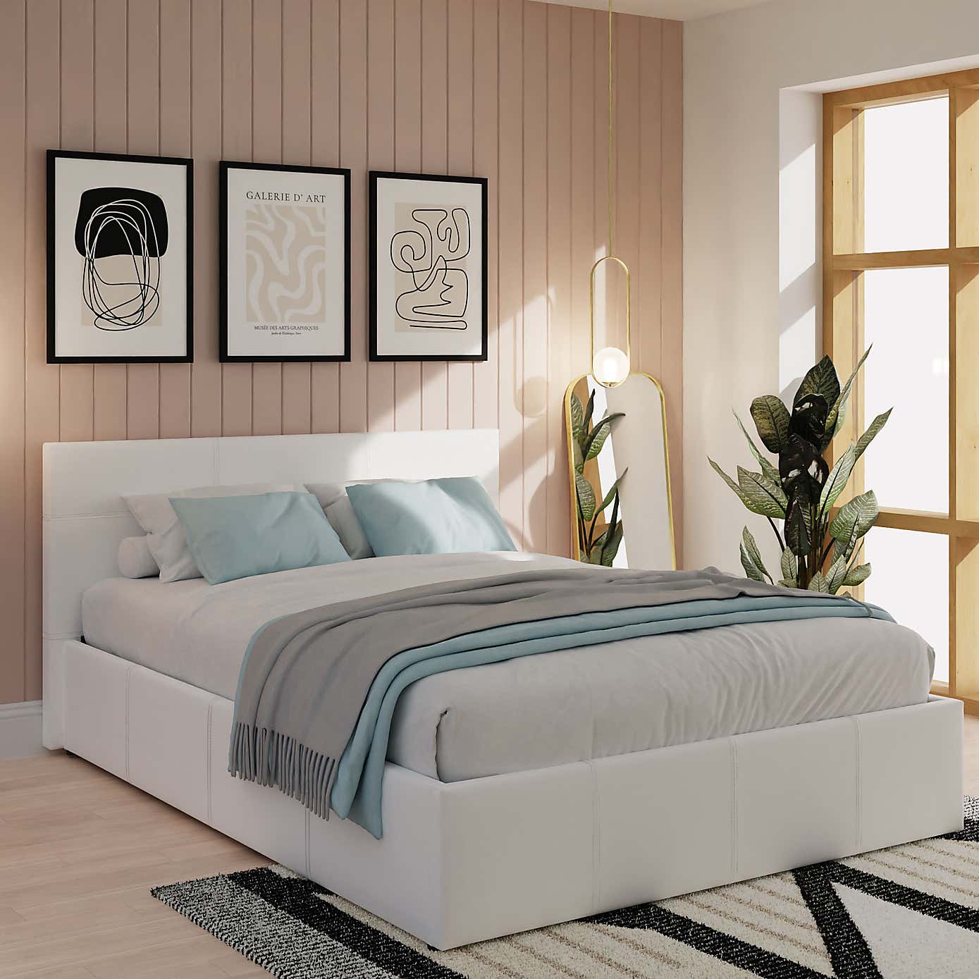 Toronto Black Faux Leather Ottoman Bedstead