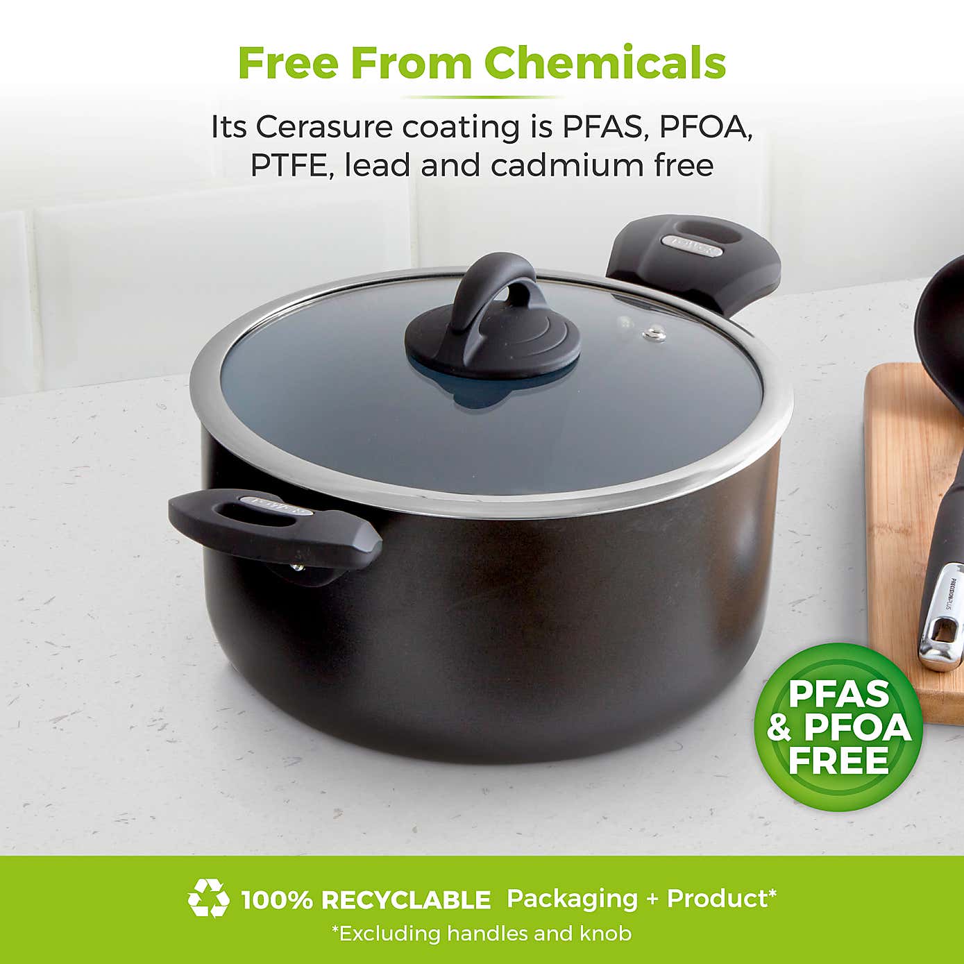 Tower Cerasure Non-Stick Aluminium Casserole Dish, 24cm