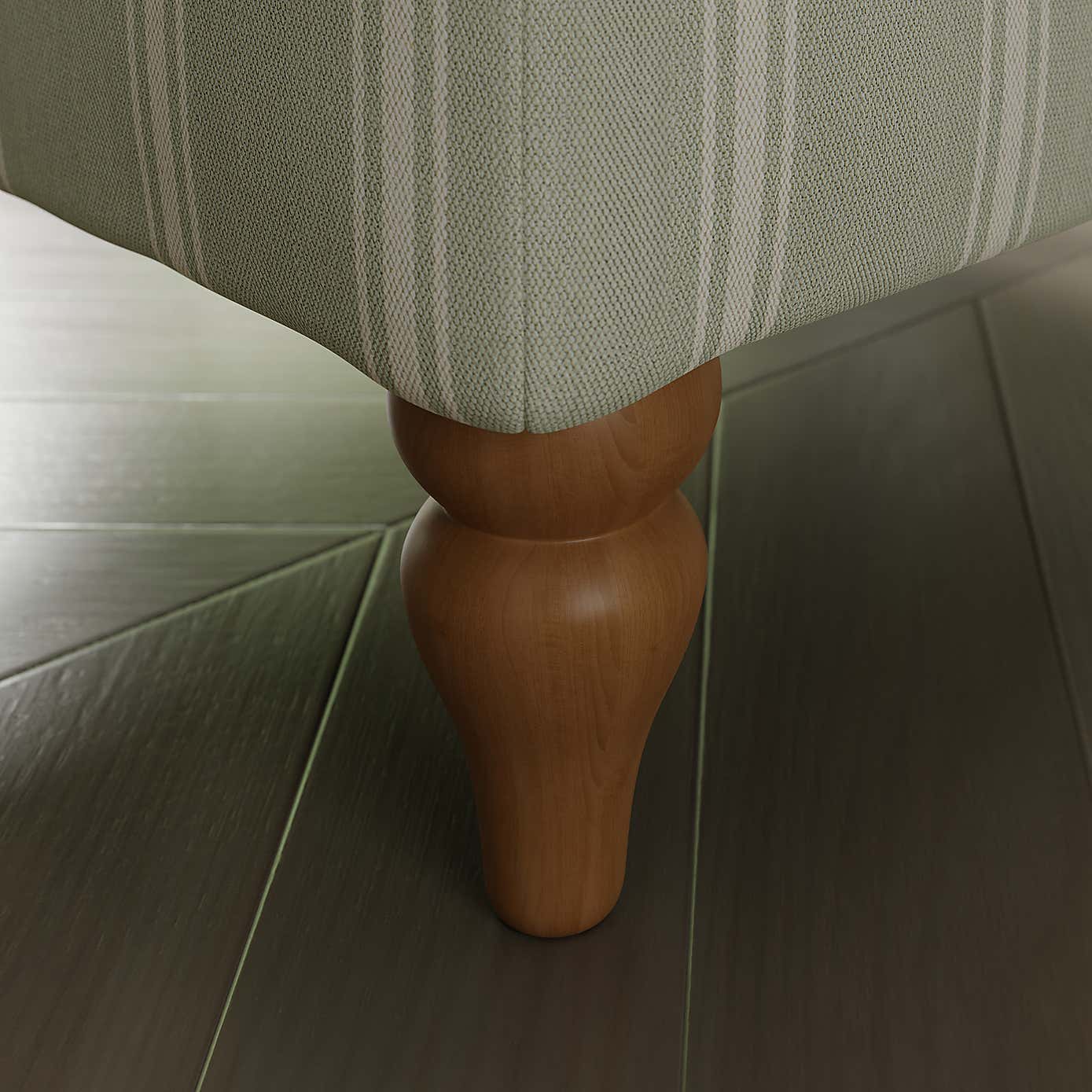 Oswald Stripe Storage Footstool