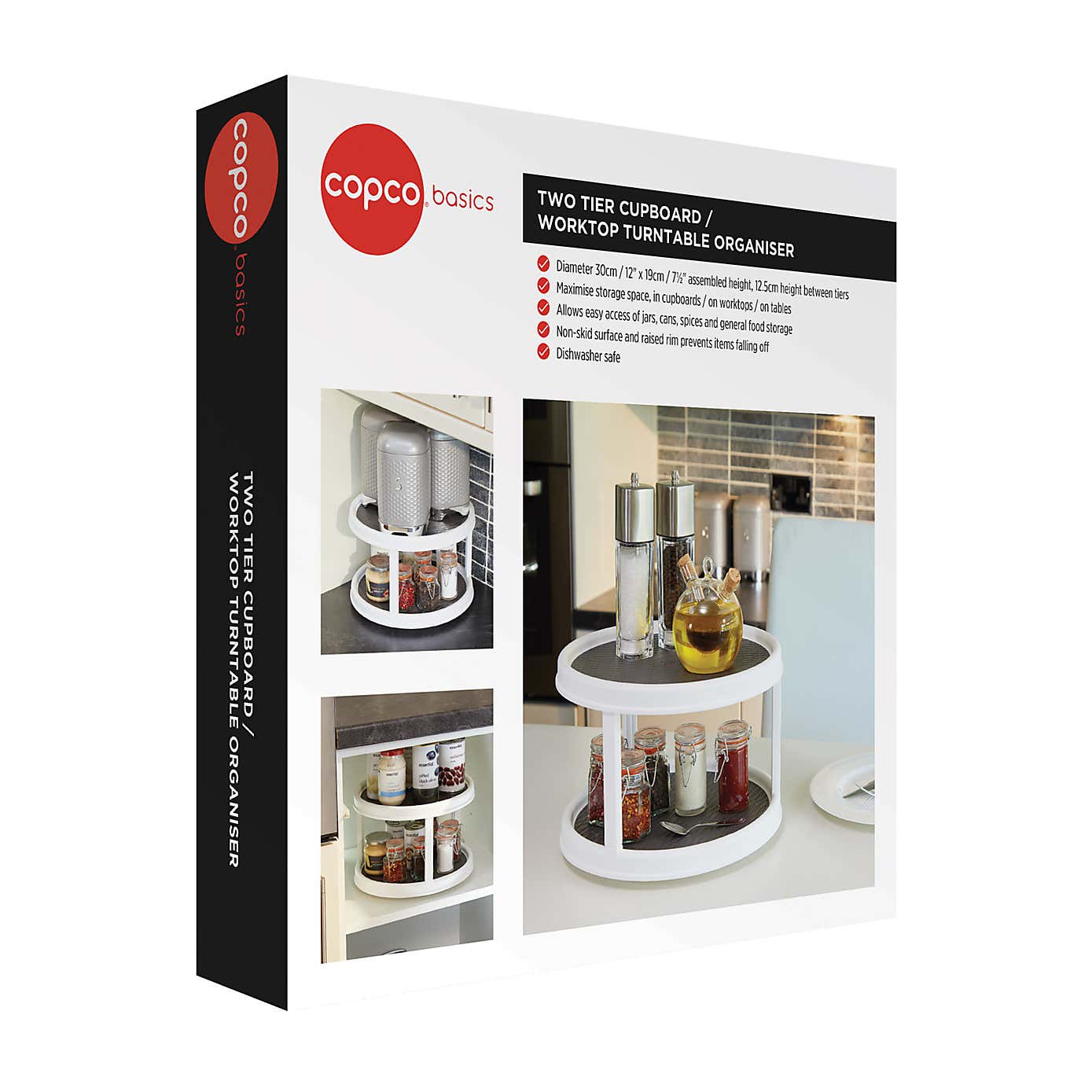 2-Tier Lazy Susan Rotating Cupboard Organiser