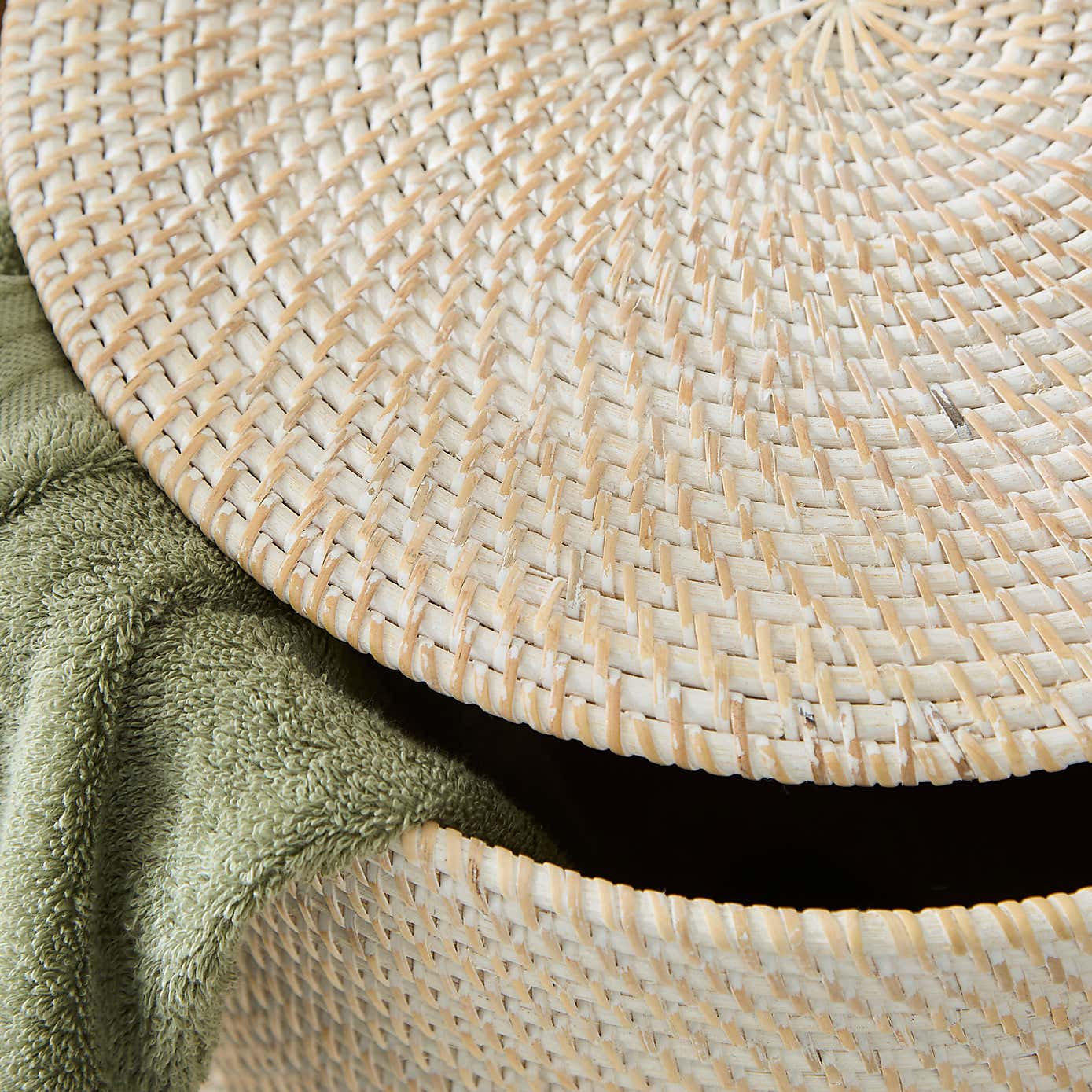 The Edited Life Rattan White Wash Laundry Basket