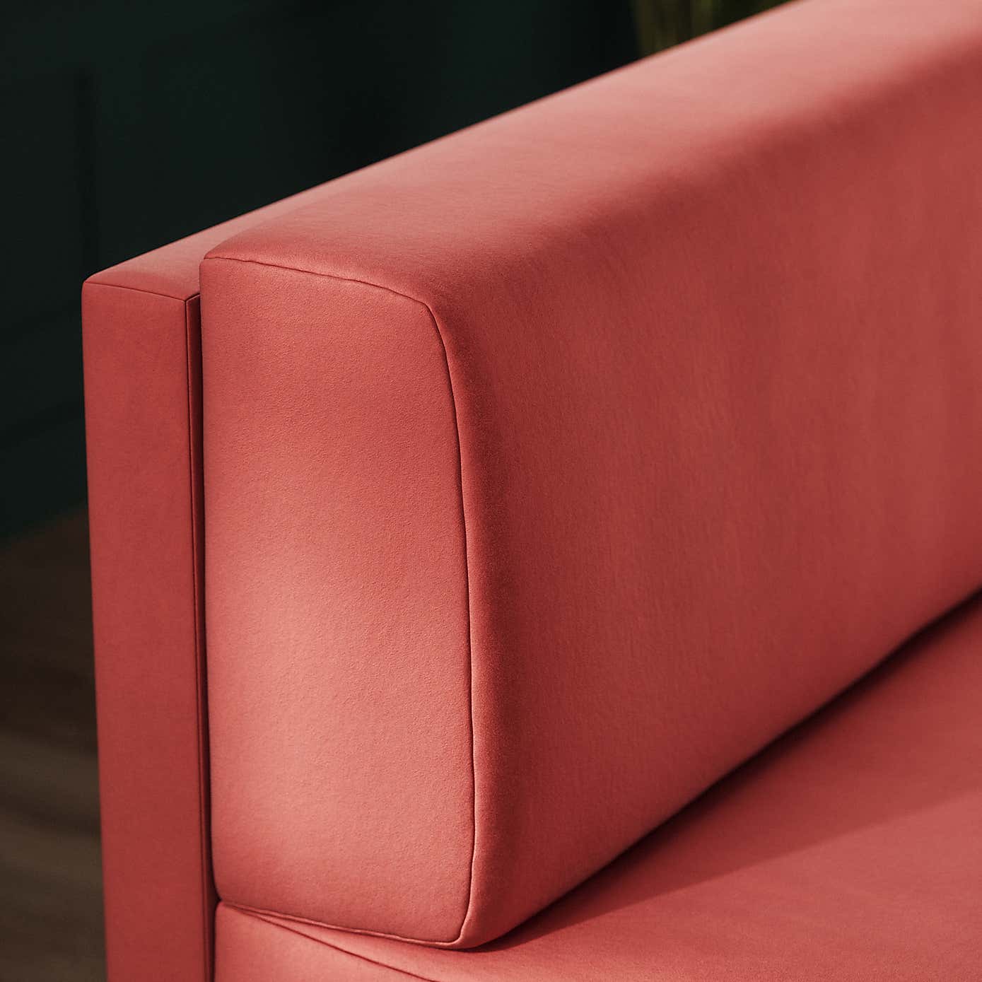 Mae Corner Dining Bench, Matte Plush Velvet