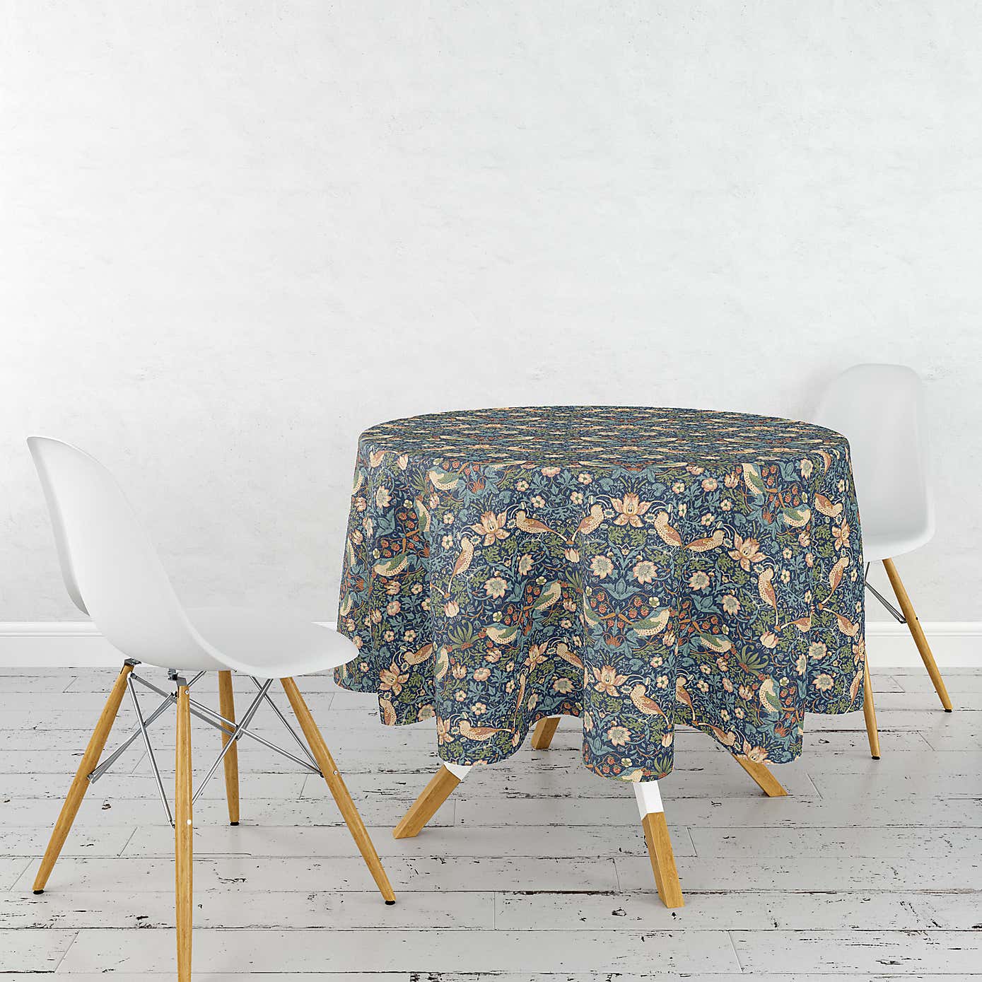 William Morris Strawberry Thief Circular Acrylic Coated Tablecloth