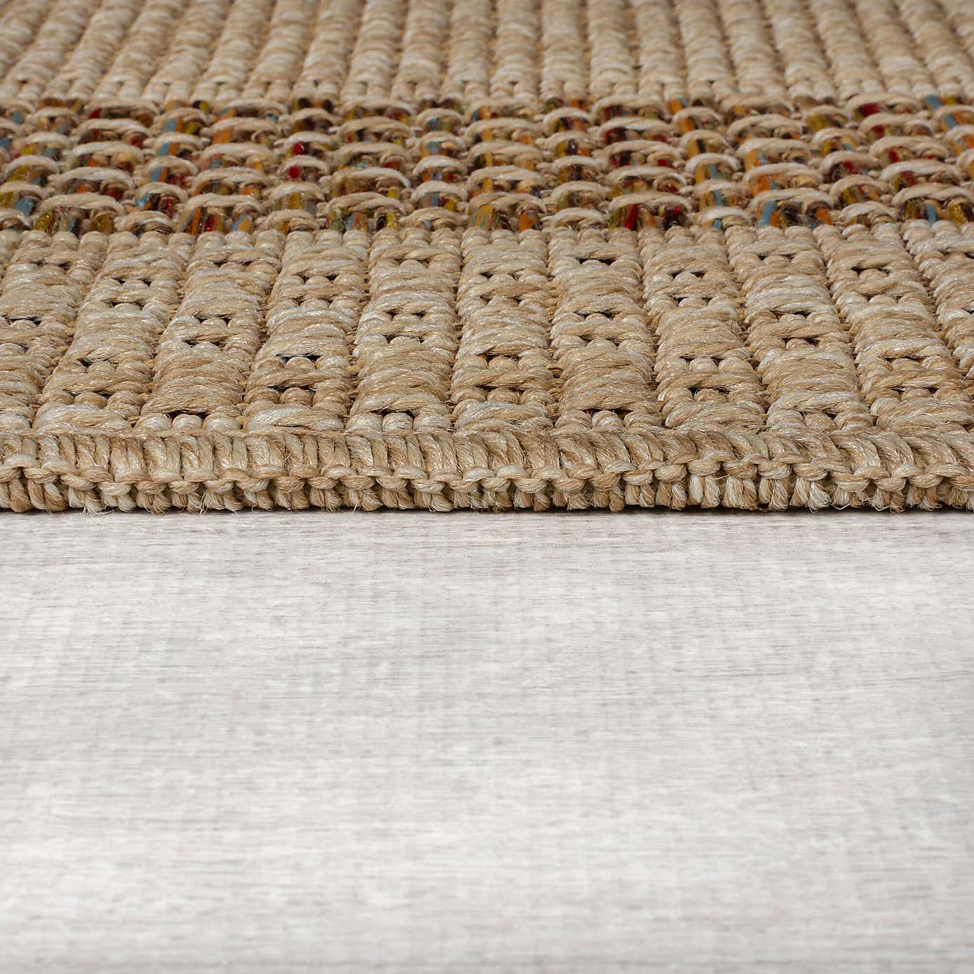 Stripe Border Indoor Outdoor Round Rug