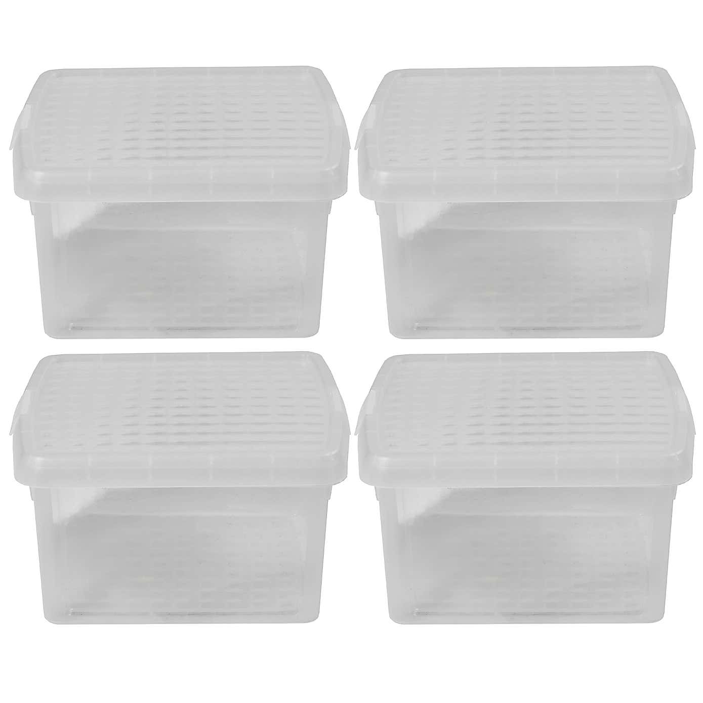 Wham Clip Pack of 4 Square Storage Boxes With Lids