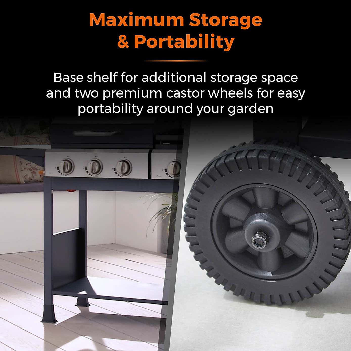 Tower Goucho Gas BBQ & Plancha, Black Steel