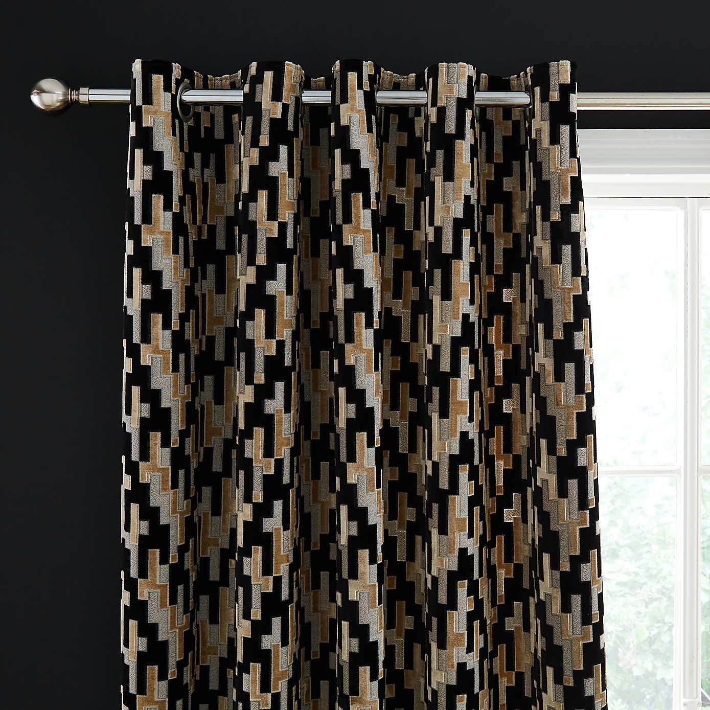 Lori Velvet Eyelet Curtains