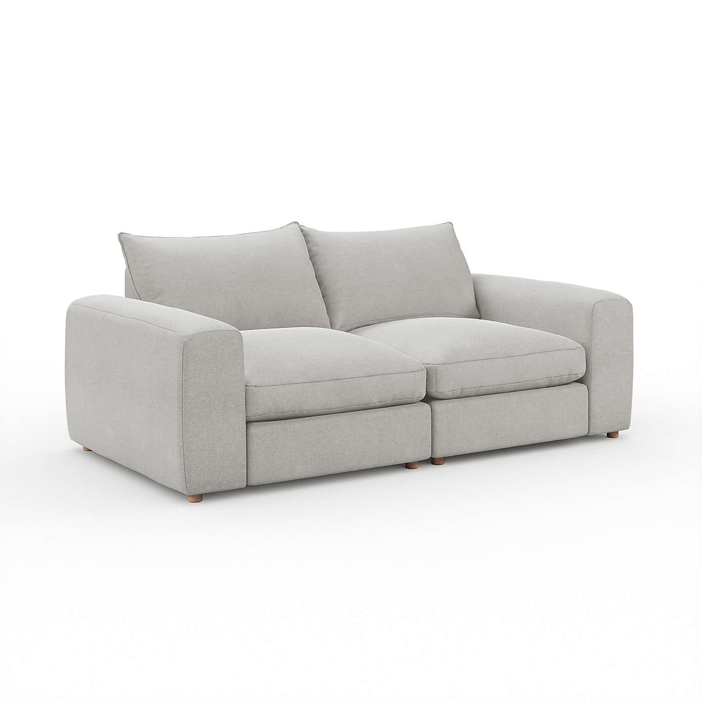 Austin Tonal Weave 4 Seater Sofa, Silver