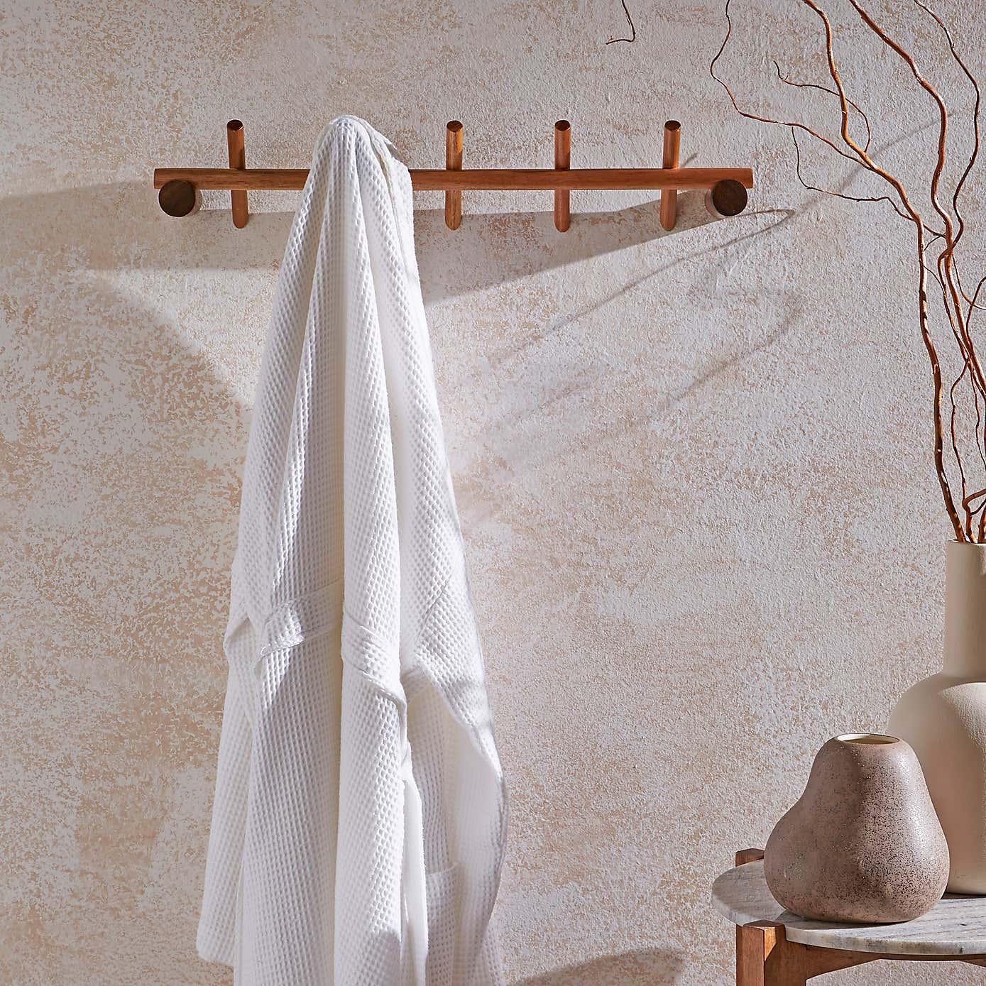 Acacia Wood Towel Peg Hooks