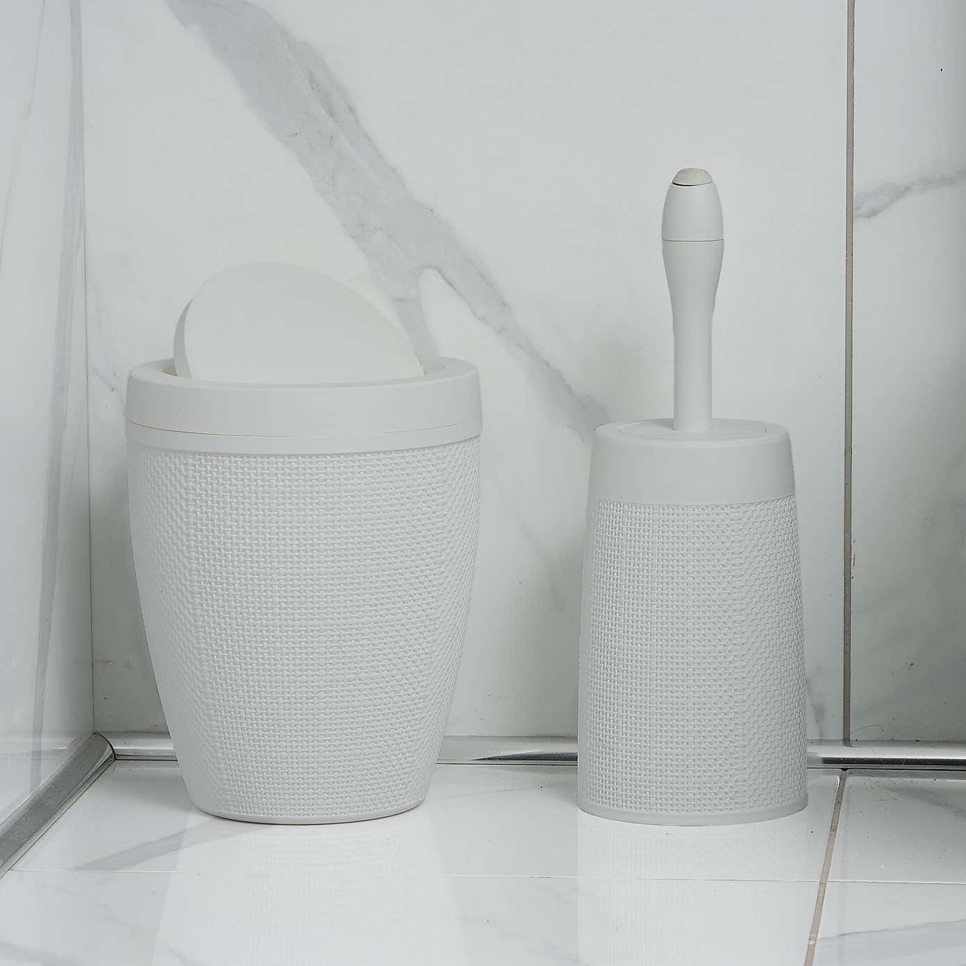 Addis Hessian Swing Lid Bathroom Bin