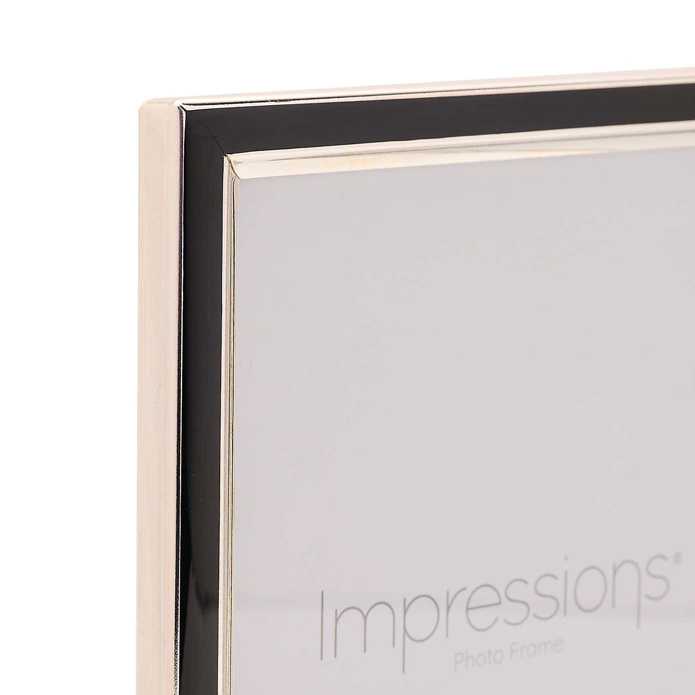 Silver Plated Black Epoxy Double Photo Frame