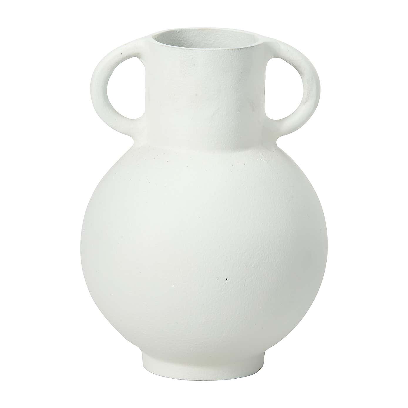 Matt Metal Handled Vase