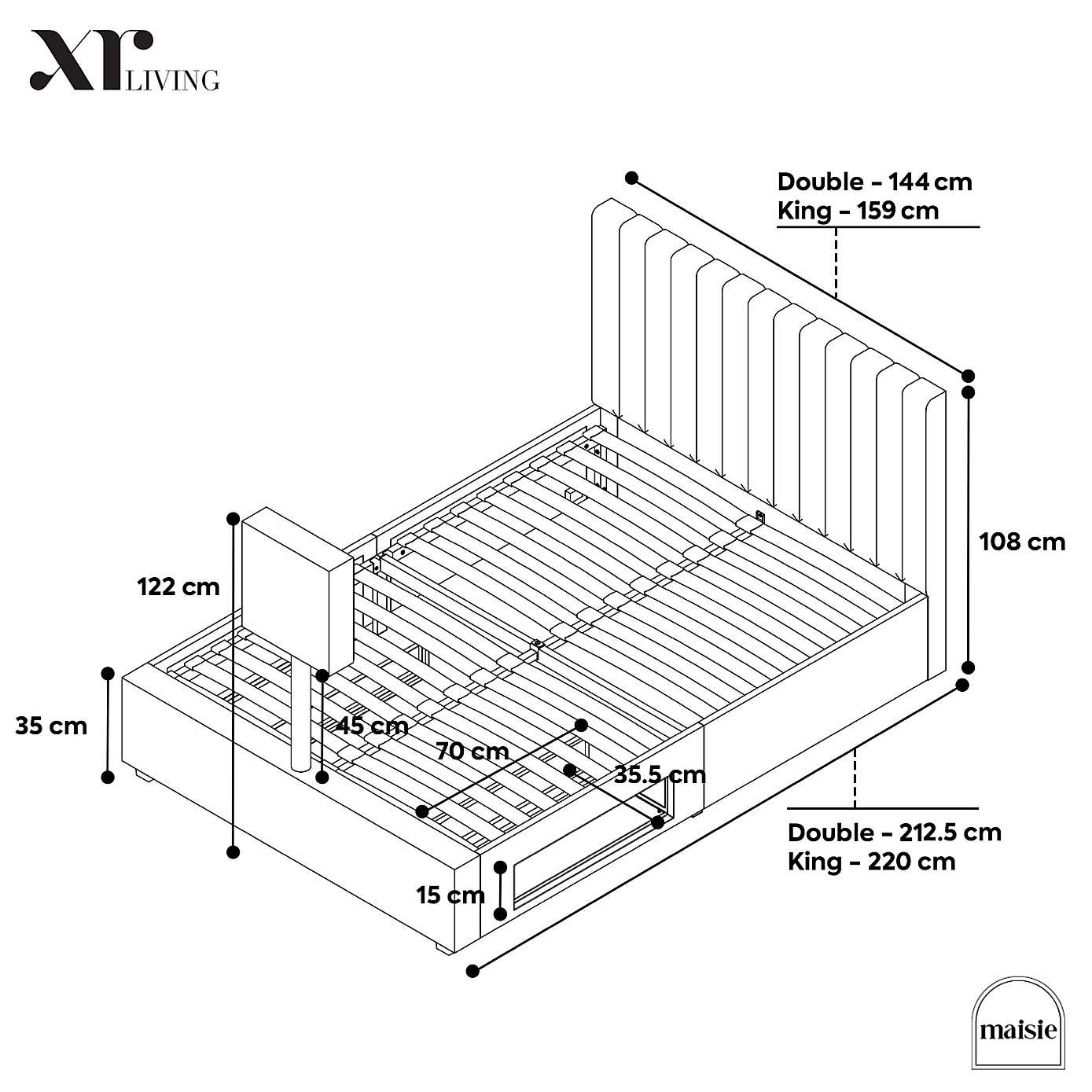 X Rocker Living Maisie LED TV Bed Frame